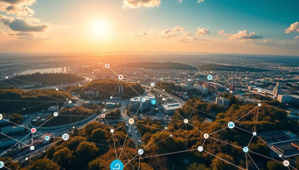 A vast landscape of digital connections, where ideas and influence intertwine. In the foreground, a network of icons, hyperlinks, and social media platforms weave a tapestry of digital outreach. The middle ground features thought-provoking content, guest posts, and influential backlinks, radiating authority and credibility. In the background, a panoramic view of the online world, with search engines, directories, and online communities creating a symphony of off-page optimization. Warm, natural lighting casts a glow over the scene, conveying a sense of organic growth and authentic engagement. Captured through a wide-angle lens, the image offers a comprehensive perspective on the strategic deployment of off-page SEO tactics that drive business expansion.