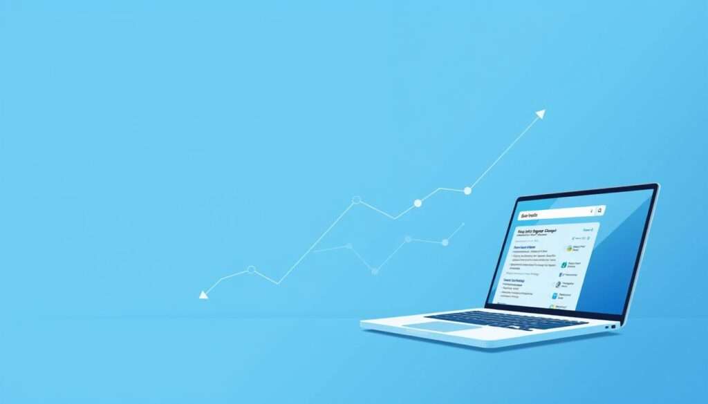 An elegant, minimalist illustration of a modern business strategy for growth using search engine optimization (SEO). In the foreground, a sleek laptop displays a search engine results page, highlighting high-ranking website links. In the middle ground, geometric shapes and lines represent the interconnected elements of a comprehensive SEO plan - keyword research, on-page optimization, content marketing, and link building. The background features a subtle gradient in shades of blue, conveying a sense of professionalism and digital innovation. The overall composition is balanced, with clean typography and a sophisticated color palette, capturing the essence of a data-driven, forward-thinking SEO strategy for business expansion.