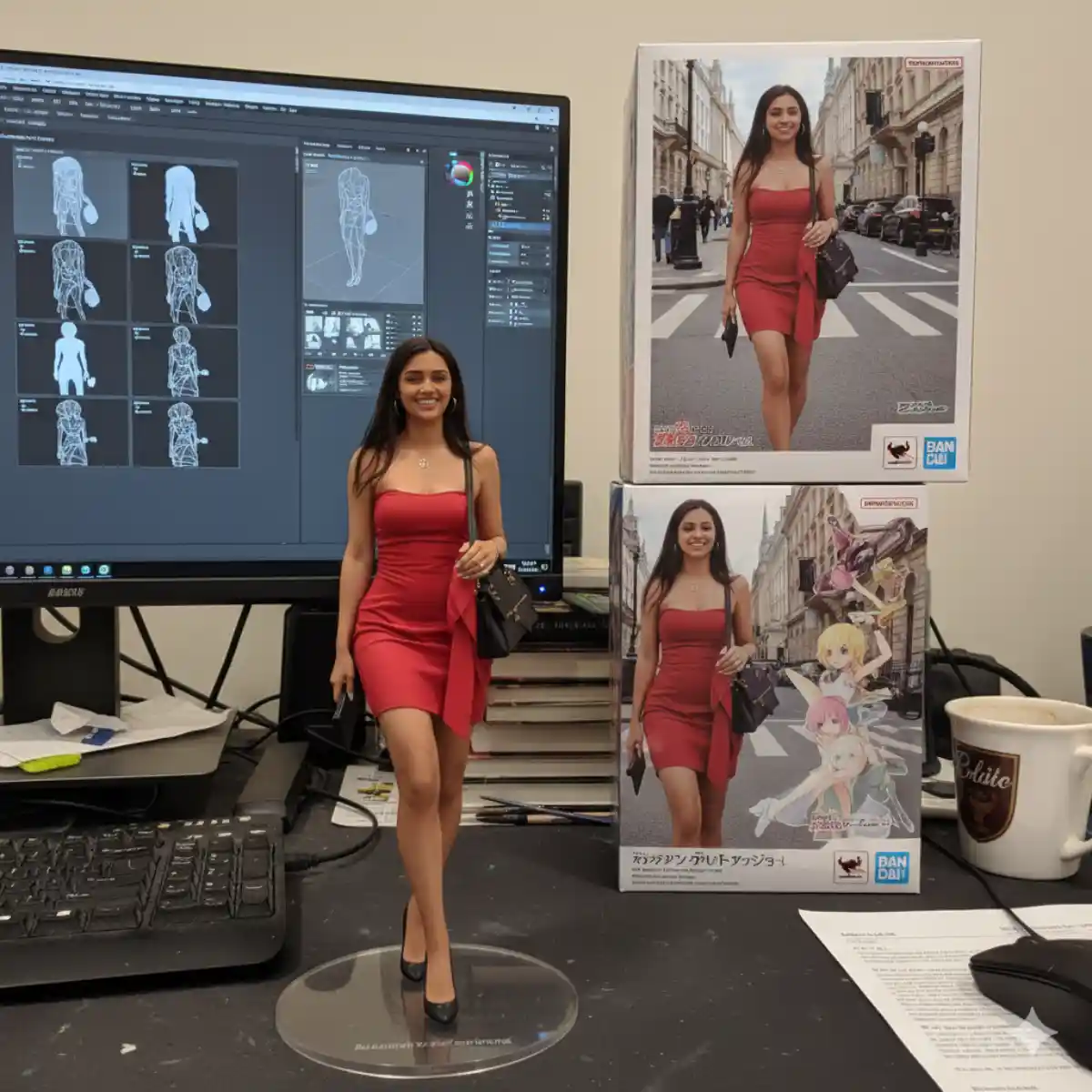 Bandai-Style 1/7 PVC Figurine: Realistic Model with Exclusive Artwork & Packaging