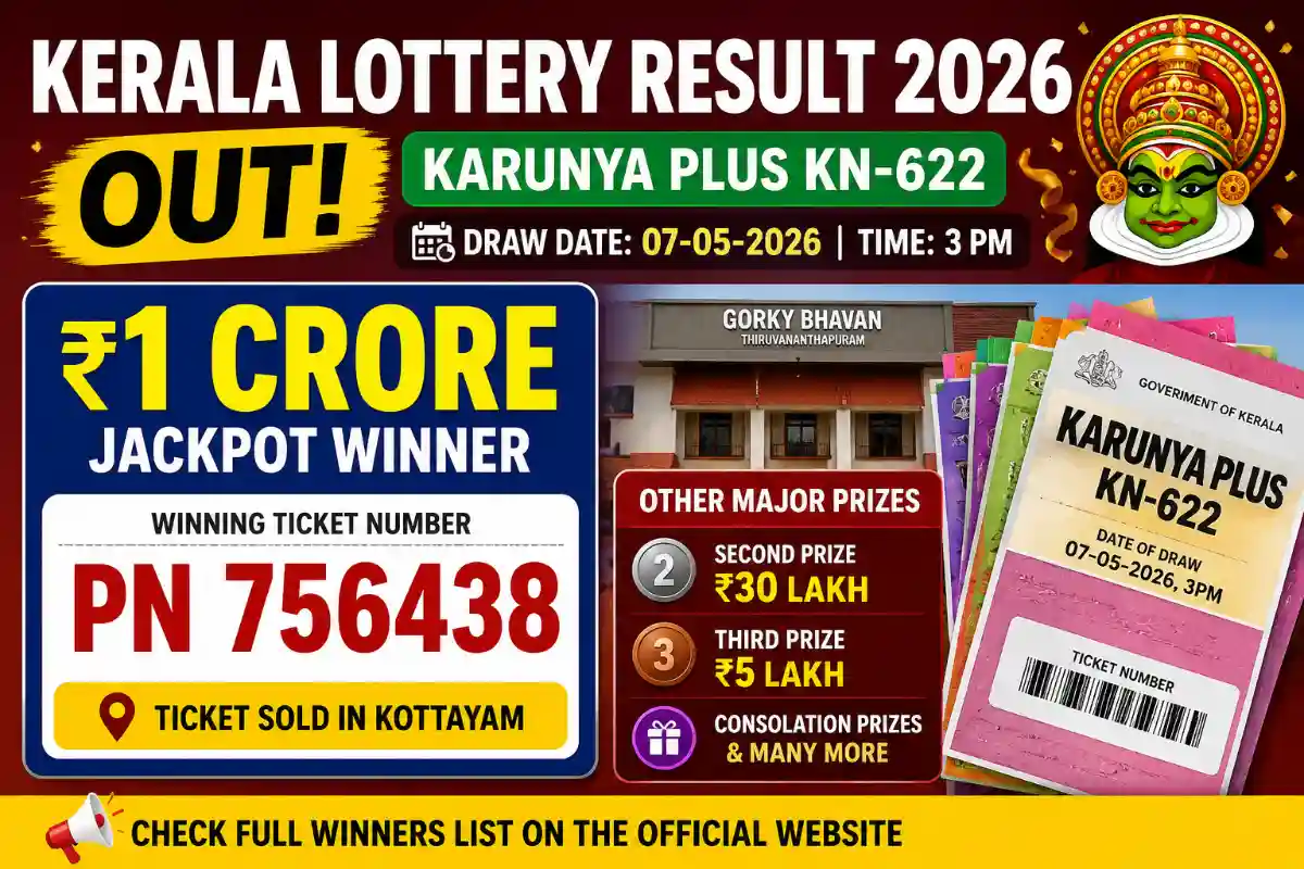 Kerala Lottery Karunya Plus KN-622 Result 2026