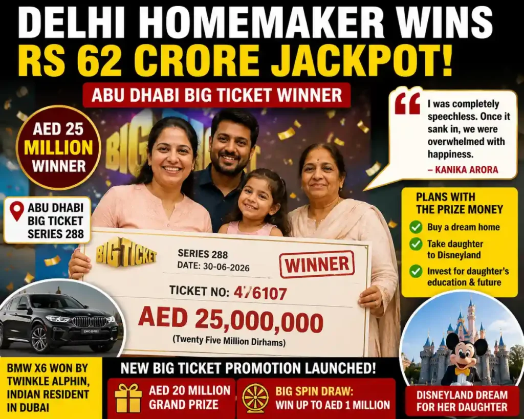 Abu Dhabi lottery winner celebrates victory